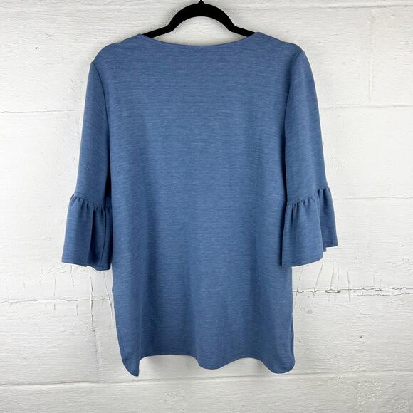 Adrianna Papell Blue Bell Sleeve Blouse – Soft Rayon Blend, Size‎ M - Picture 6 of 7